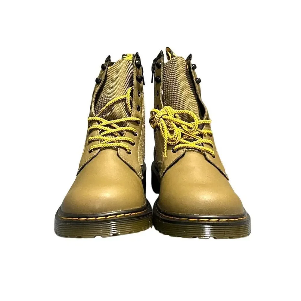 Dr. Martens 1460 Panel Y Teens Leather Boots Outdoor Green M6/L7 Lace Up Unisex